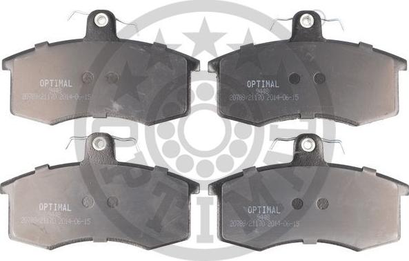 Optimal 9448 - Brake Pad Set, disc brake autospares.lv