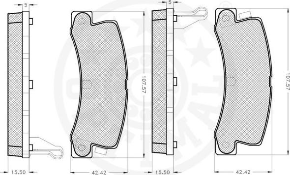 Optimal 9439 - Brake Pad Set, disc brake autospares.lv