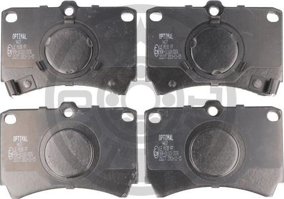 Optimal 9437 - Brake Pad Set, disc brake autospares.lv