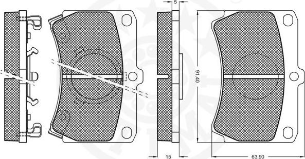 Optimal 9437 - Brake Pad Set, disc brake autospares.lv