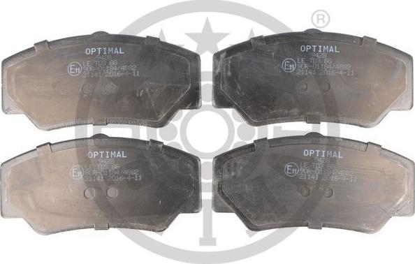 Optimal 9428 - Brake Pad Set, disc brake autospares.lv