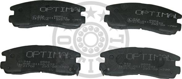 Optimal 9594 - Brake Pad Set, disc brake autospares.lv