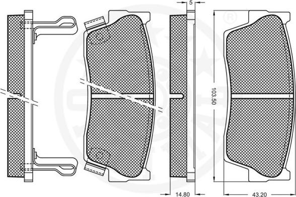 Optimal 9592 - Brake Pad Set, disc brake autospares.lv