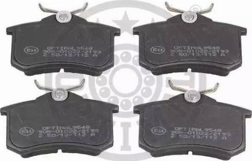 Optimal 9548 - Brake Pad Set, disc brake autospares.lv