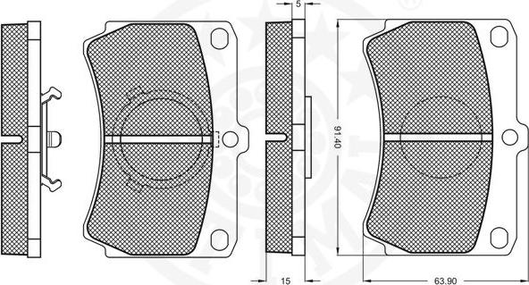 Optimal 9569 - Brake Pad Set, disc brake autospares.lv