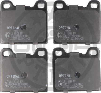 Optimal 9509 - Brake Pad Set, disc brake autospares.lv