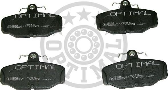 Optimal 9512 - Brake Pad Set, disc brake autospares.lv