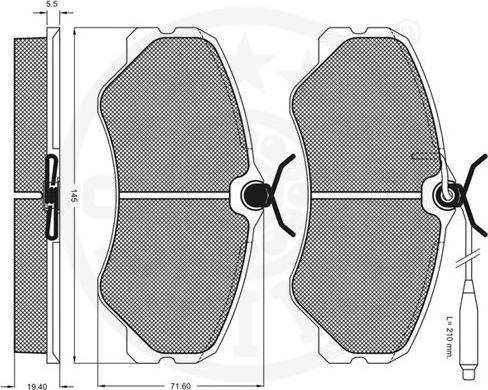 Optimal 9522 - Brake Pad Set, disc brake autospares.lv