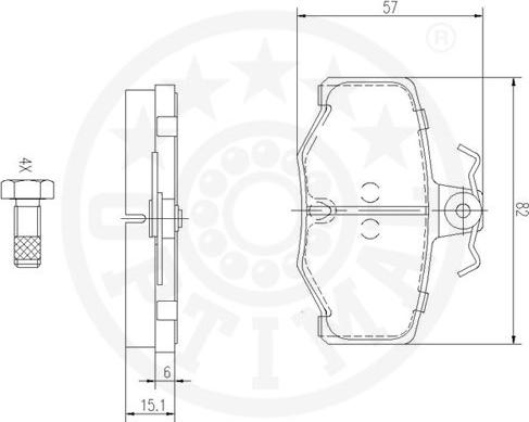 Optimal 9690 - Brake Pad Set, disc brake autospares.lv