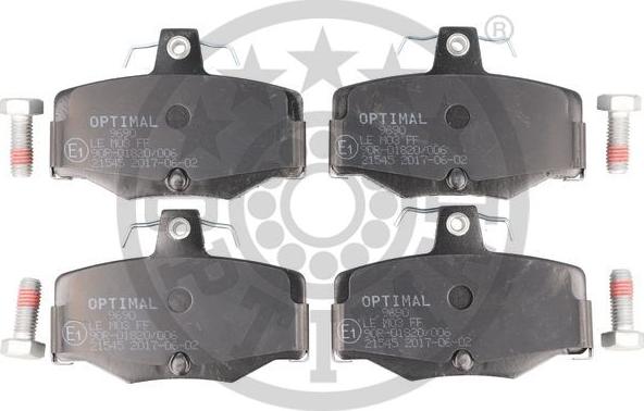 Optimal 9690 - Brake Pad Set, disc brake autospares.lv