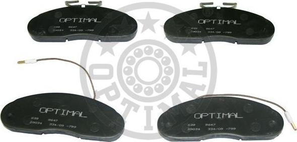 Optimal 9647 - Brake Pad Set, disc brake autospares.lv