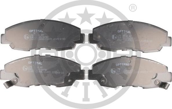 Optimal BP-09653 - Brake Pad Set, disc brake autospares.lv