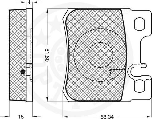 Optimal 9657 - Brake Pad Set, disc brake autospares.lv