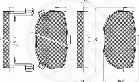 Optimal 9603 - Brake Pad Set, disc brake autospares.lv