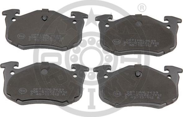 Optimal 9639 - Brake Pad Set, disc brake autospares.lv