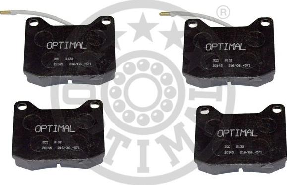 Optimal 9132 - Brake Pad Set, disc brake autospares.lv