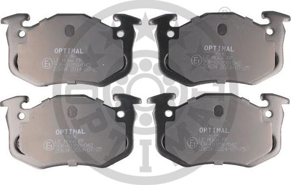 Optimal 9896 - Brake Pad Set, disc brake autospares.lv