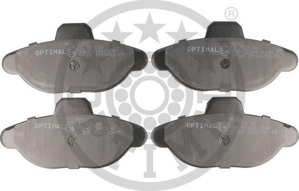 Optimal 9810 - Brake Pad Set, disc brake autospares.lv