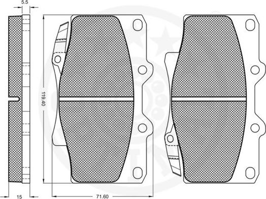 Optimal 9836 - Brake Pad Set, disc brake autospares.lv