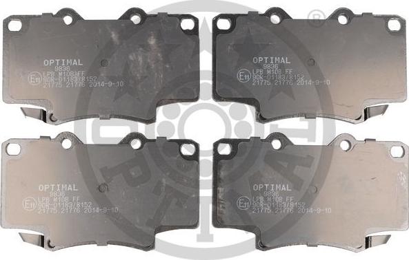 Optimal BP-09836 - Brake Pad Set, disc brake autospares.lv