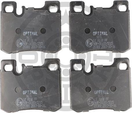 Optimal 9876 - Brake Pad Set, disc brake autospares.lv