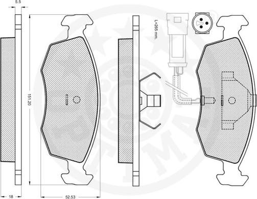 Optimal 9357 - Brake Pad Set, disc brake autospares.lv