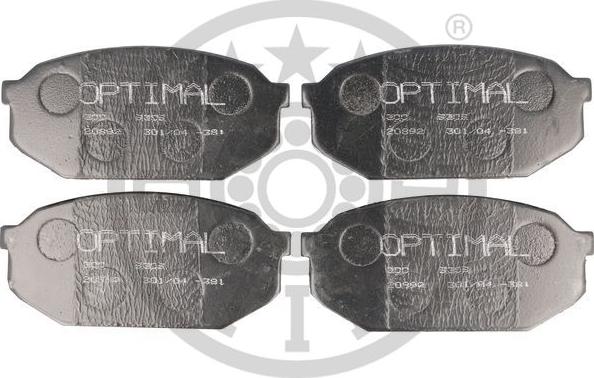 Optimal 9309 - Brake Pad Set, disc brake autospares.lv