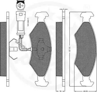 Optimal 9303 - Brake Pad Set, disc brake autospares.lv