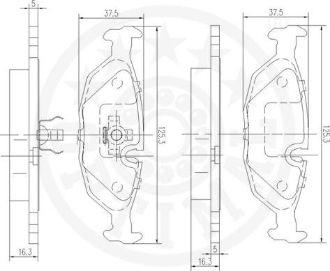 Optimal 9320 - Brake Pad Set, disc brake autospares.lv