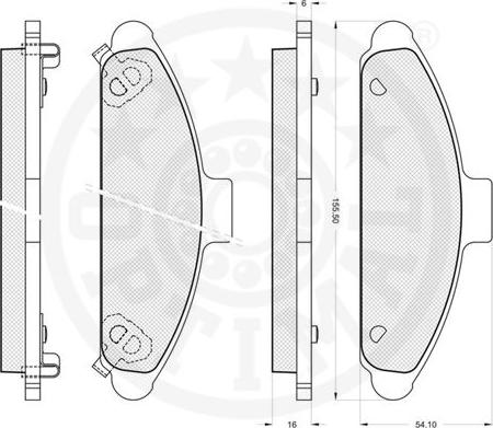 Optimal 9791 - Brake Pad Set, disc brake autospares.lv