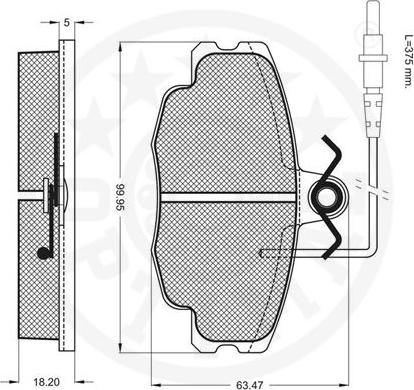 Optimal 9749 - Brake Pad Set, disc brake autospares.lv