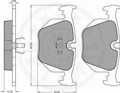 Optimal 9755 - Brake Pad Set, disc brake autospares.lv