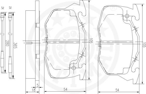 Optimal 9750 - Brake Pad Set, disc brake autospares.lv