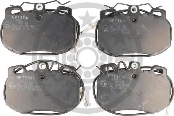 Optimal 9766 - Brake Pad Set, disc brake autospares.lv