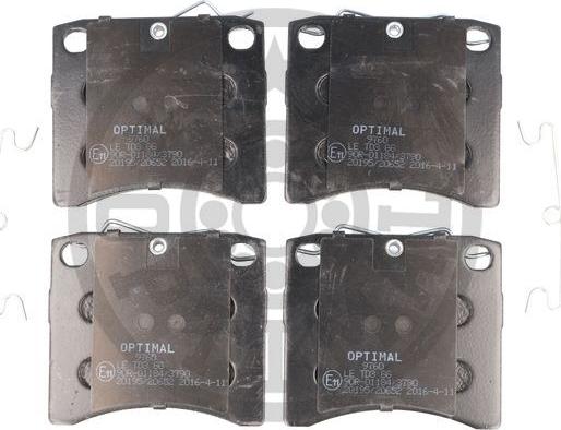 Optimal 9760 - Brake Pad Set, disc brake autospares.lv