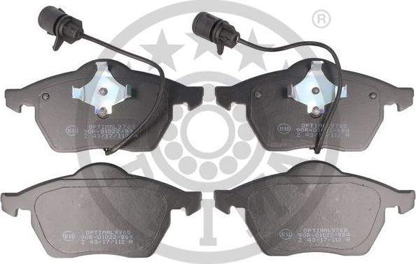 Optimal 9768 - Brake Pad Set, disc brake autospares.lv