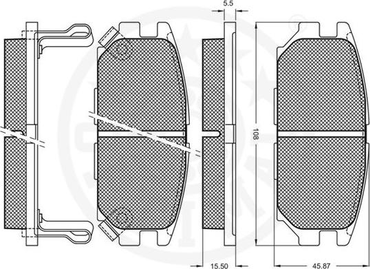 Optimal 9713 - Brake Pad Set, disc brake autospares.lv