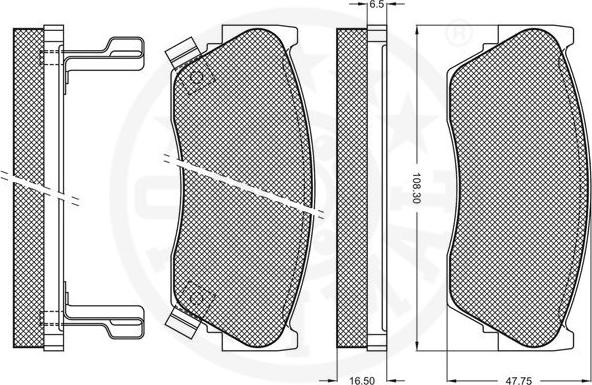 Optimal 9725 - Brake Pad Set, disc brake autospares.lv