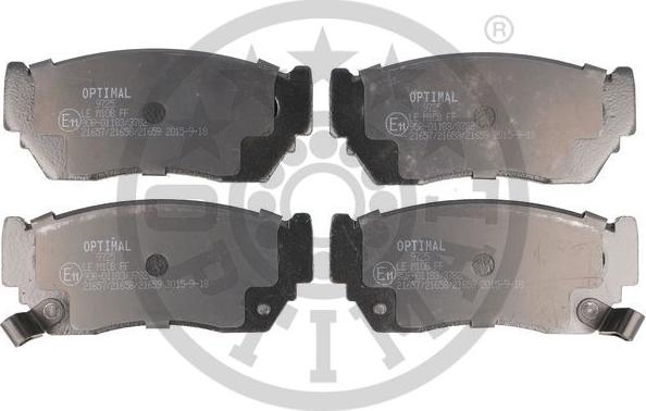 Optimal 9725 - Brake Pad Set, disc brake autospares.lv