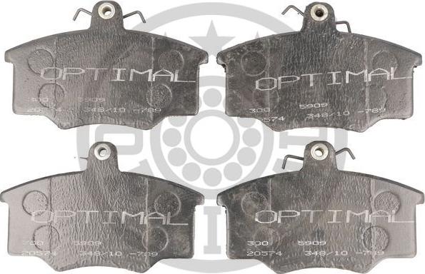 Optimal 5909 - Brake Pad Set, disc brake autospares.lv