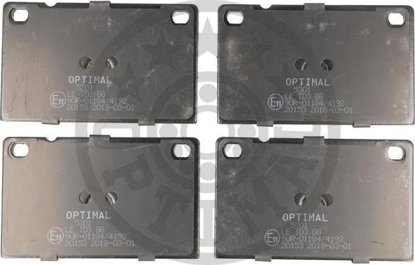 Optimal 5301 - Brake Pad Set, disc brake autospares.lv