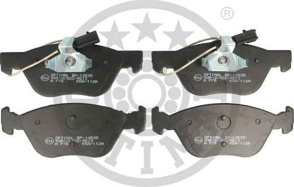 Optimal 10535 - Brake Pad Set, disc brake autospares.lv