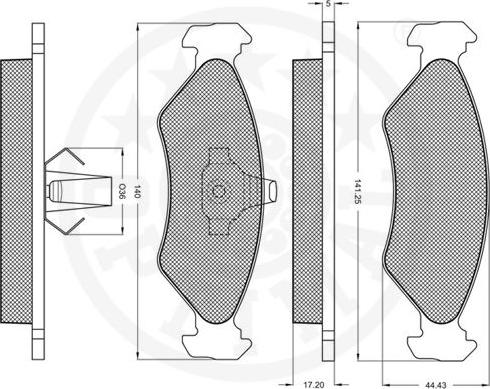 Optimal 10099 - Brake Pad Set, disc brake autospares.lv