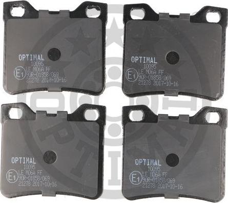 Optimal 10095 - Brake Pad Set, disc brake autospares.lv