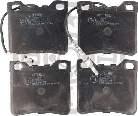 Optimal 10096 - Brake Pad Set, disc brake autospares.lv