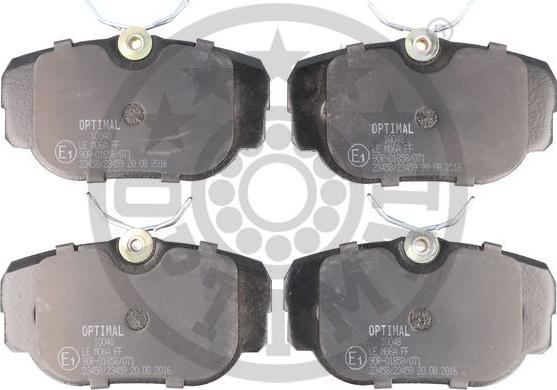 Optimal 10048 - Brake Pad Set, disc brake autospares.lv