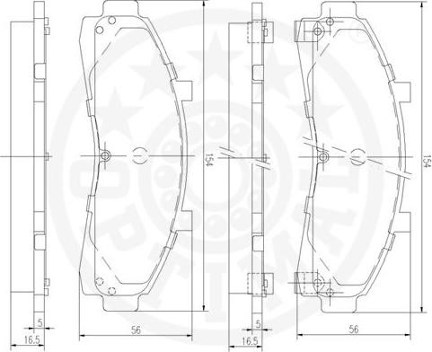 Optimal 10038 - Brake Pad Set, disc brake autospares.lv