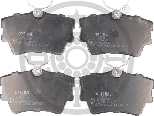 Optimal 10075 - Brake Pad Set, disc brake autospares.lv