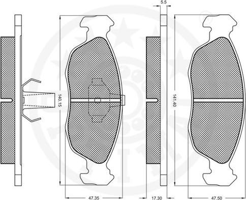 Optimal 10198 - Brake Pad Set, disc brake autospares.lv