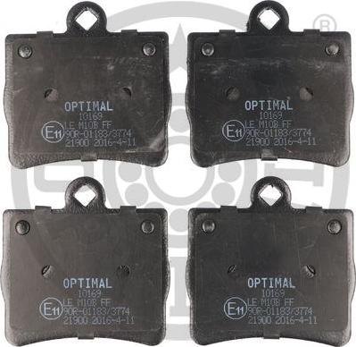 Optimal 10169 - Brake Pad Set, disc brake autospares.lv